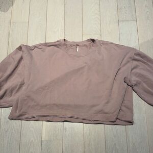Free People Mauve Cropped Sweatshirt